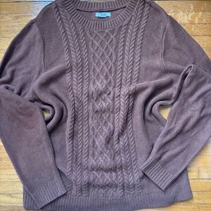 Croft & Barrow Men's Chocolate Cable Knit Sweater